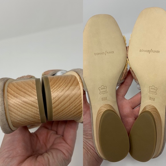 Donald Pliner Reise Raffia Fringe Slide in Rose - Picture 8 of 8